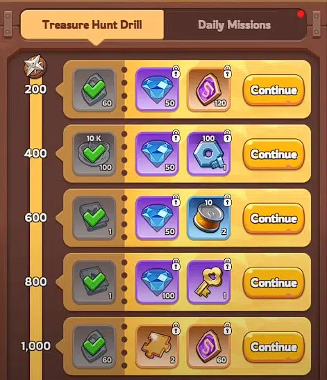 Treasure Hunt Drill frosty fortune