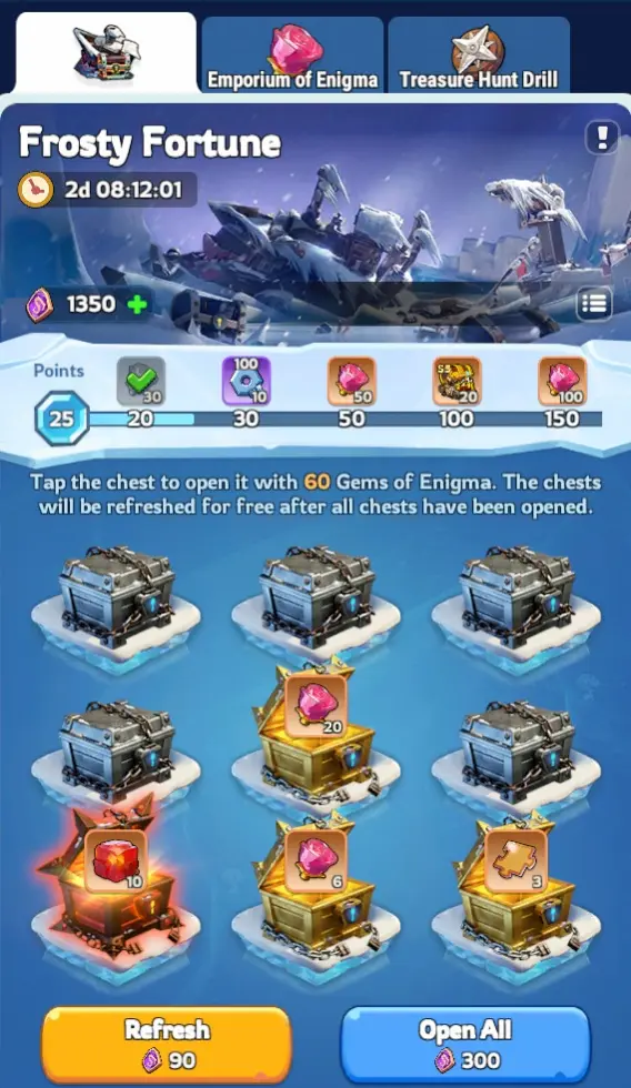 frosty fortune chests